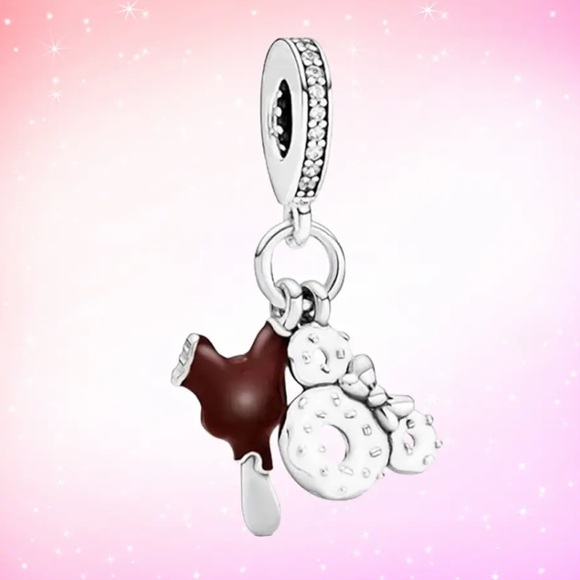 NWOT Disney Mickey Ice Cream and Donut Dangle Charm Sterling Silver 925 - Picture 7 of 7